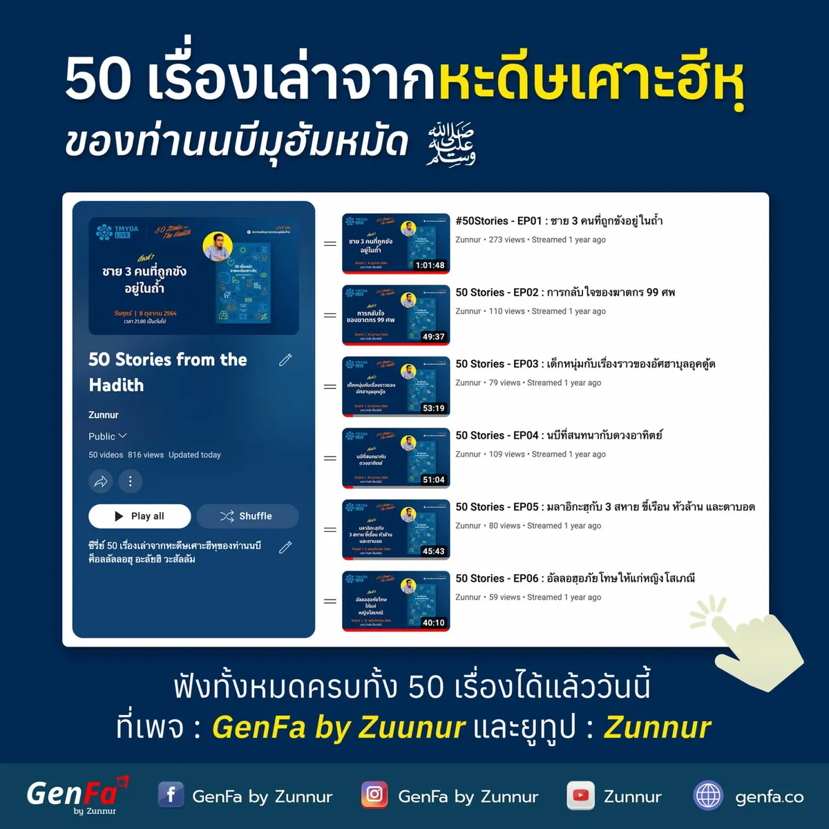ซีรี่ย์ : 50 เรื่องเล่าจากหะดีษเศาะฮีหฺ (ครบทั้งหมด)